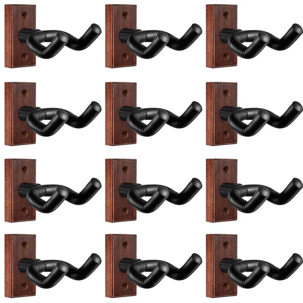 WOGOD Guitar Wall Mount,Wood Guitar Hangers 12 Pack, Guitar Holder