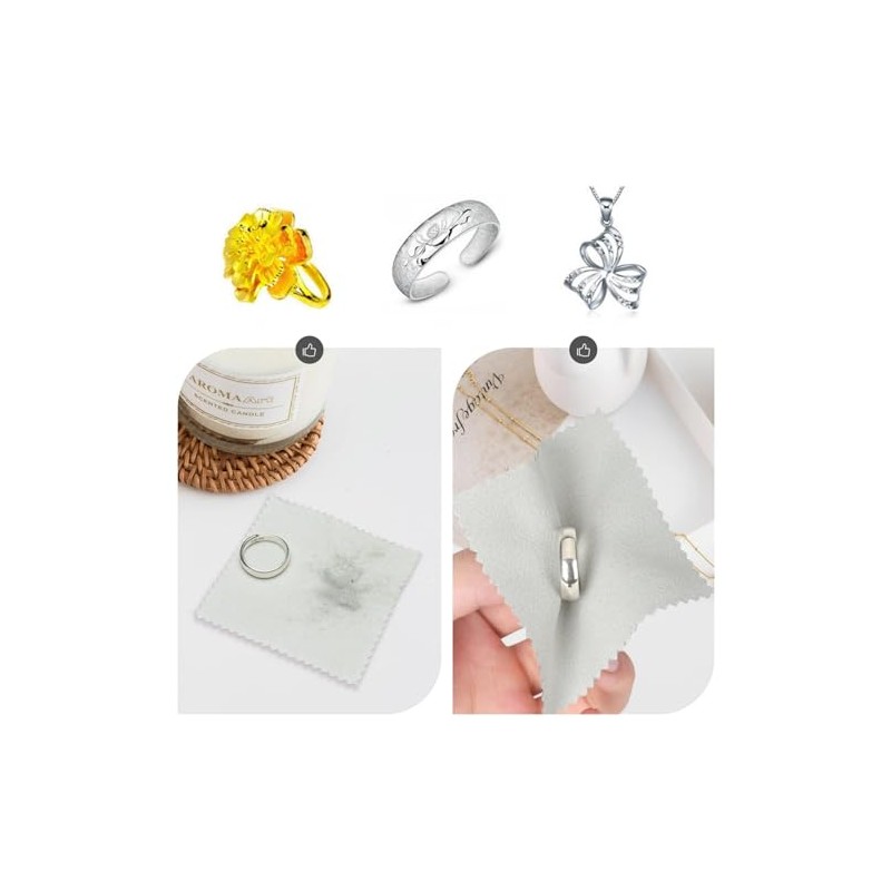 THJOPOKEEL Paño de limpieza de joyería, 100 piezas, microfibra para