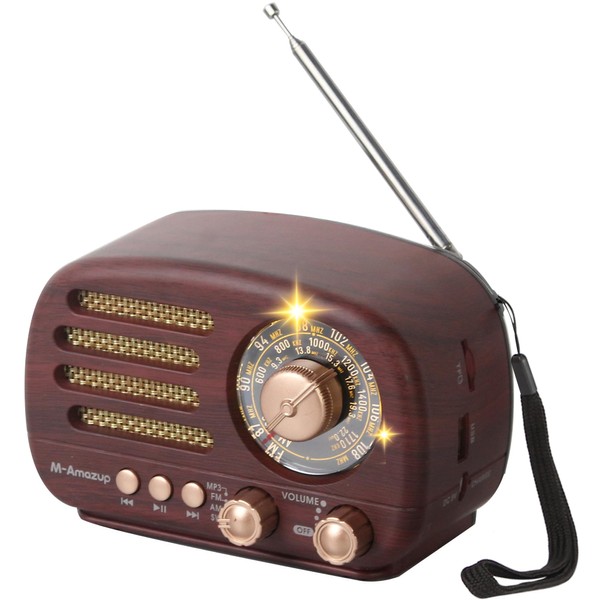 M-Amazup Radios Portable AM FM SW, Retro Radio with Speaker,