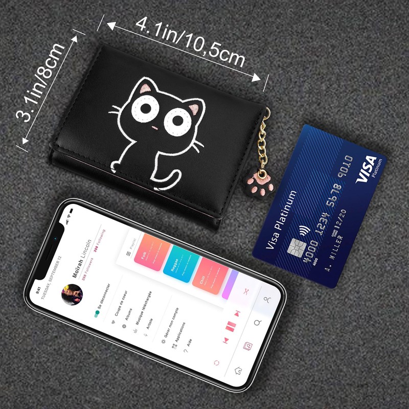 conisy Cute Slim Womens Leather Wallet,Small RFID Blocking Trifold Wallets