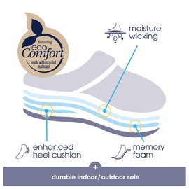 isotoner Women's Memory Foam Knit Jessie Hoodback Eco Comfort Slip-on Slipper, Dark Charcoal Heather, Numeric_8_Point_5 9