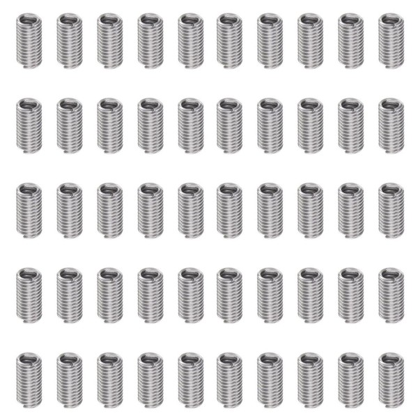 50 Stücke Spiralförmige Gewindeeinsätze, 10-24 3D 304 Edelstahl Schraubenförmig Gewickelt