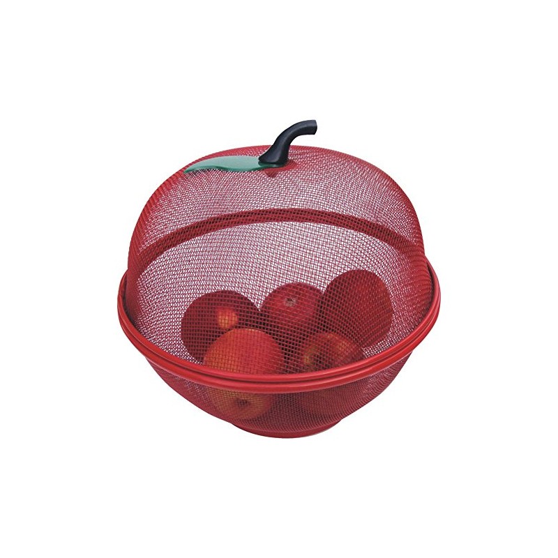 Style Asia Apple-Shaped Basket, Mesh Fruit Holder, Red