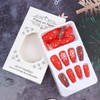TULOBI Christmas Press on Nails Almond Medium Length Fake Nails