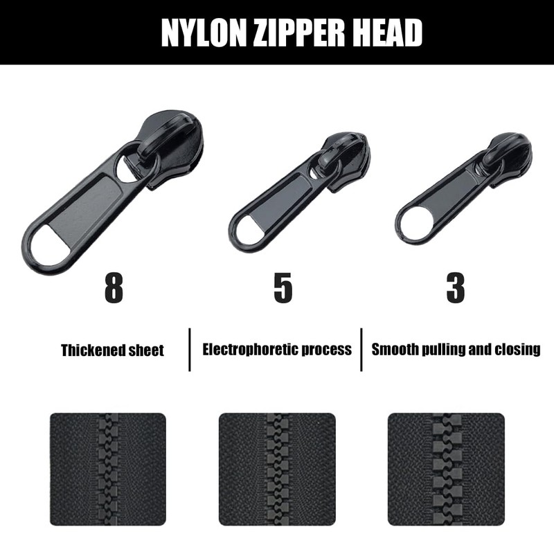 NTRUXZP Pack of 12 Zip Zippers, Zip Replacement Zip Repair