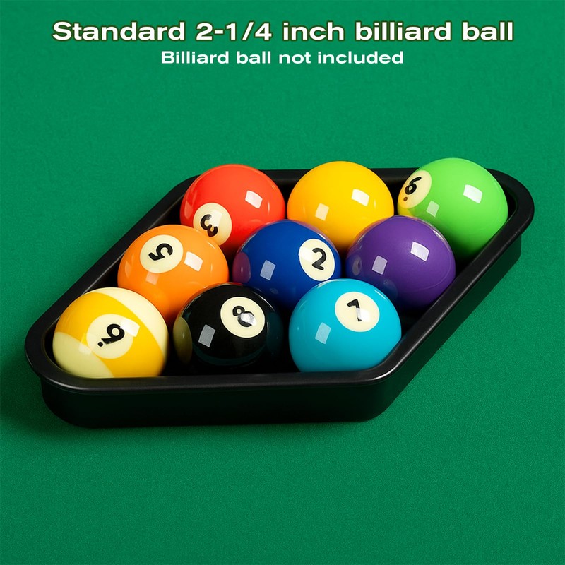 Zelphvt Black Billiards 9 Ball Pool Table Triangle Rack 9-Ball