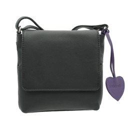 Mala Leather ANISHKA Collection Compact Leather Shoulder / Cross Body Bag 772_75 Black