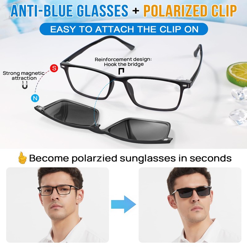 WEMOOTANTS Blue Light Glasses for Men, Black Fake Eyeglasses with