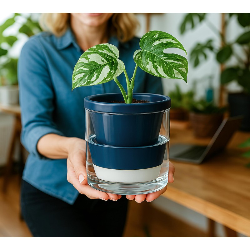 D'vine Dev 4 Inch Design Self Watering Planter for Indoor