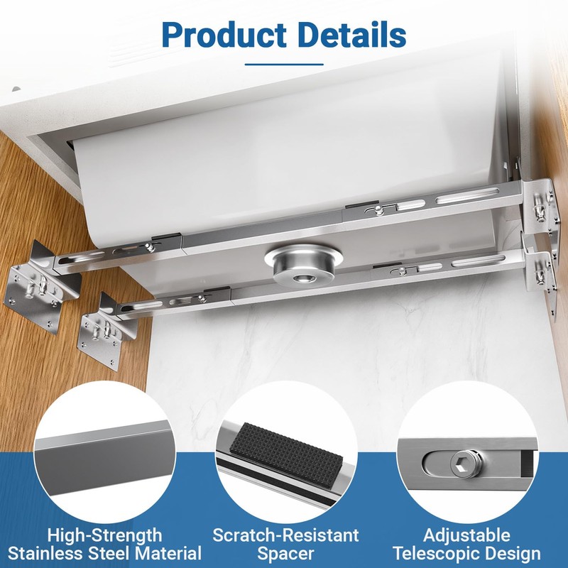 Aukivon Sink Support | Undermount Kitchen Sink Brackets | 28.0-39.4