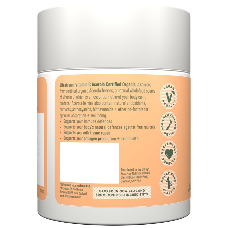 Lifestream Vitamin C Acerola Certified Organic