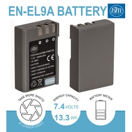 BM Premium EN-EL9, EN-EL9A Battery and Charger for Nikon Nikon D5000, D3000, D60, D40x & D40 Digital SLR Camera