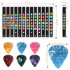 AXPTECH Guitar Fretboard Stickers, With Guitar Chord Chart,Color Coded Note