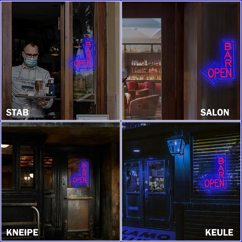 Bar Open Neon Sign Open LED Sign, Dimmable Neon Light