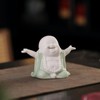 Houlu 3.15 Inch Small Green Laughing Buddha Statue for Home