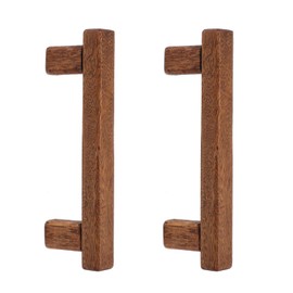 Semetall 8Pcs Walnut Wood Drawer Pulls,3.78" Hole Center Cabinet Pulls,Wooden Handles for Dresser Drawers,Cabinets,Kitchen,Wardrobe