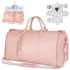 Travluxe Folding Travel Bag, Foldable Travel Bag, Foldy Bag, Waterproof Garment Bag for Travel, Carry on Garment Duffle Bag, Travel Bag Women, Convertible Hand Luggage (Pink), pink