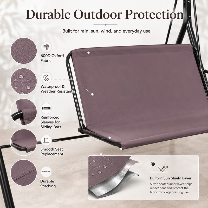 Replacement Swing Seat Cover for Patio Use – 600D Oxford