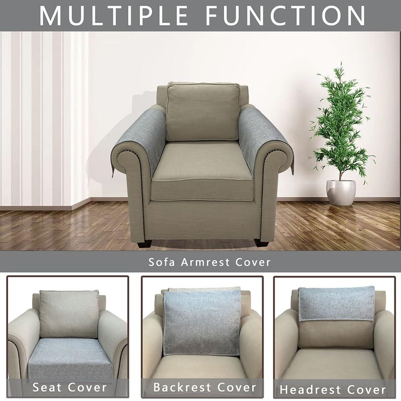 NOYOURS Couch Arm Covers, Anti-Slip Sofa Armrest Cover for Recliner,