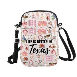 Texas Souvenirs Gifts Life is Better in Texas Makeup Bag, Texas, Travel Gift for Women, In Texas Cr Eu, Cosmetic bag with print