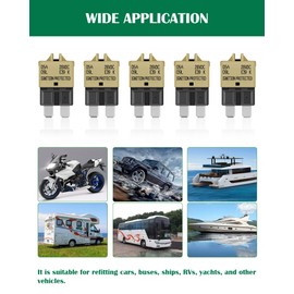LENKRAD Automotive 5 Amp ATC/ATO Resettable Fuse 5A Manual Reset Standard Blade 5Amp Fuses Manual-Reset Circuit Breaker 5A for Car Truck RV Automotive Marine Boat Trolling Motorhome, 5 Pack…