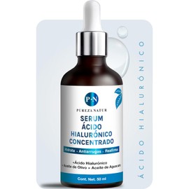 PUREZA NATUR Serum Acido Hialurónico facial Hidratante + Aceite de aguacate y coco para la cara skincare | Suero anti aging, para ojeras y arrugas hidratación 50ml (Serum AH concentrado)