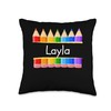 School Teacher Student Name Layla Kindergarten Tag Kids Throw Pillow