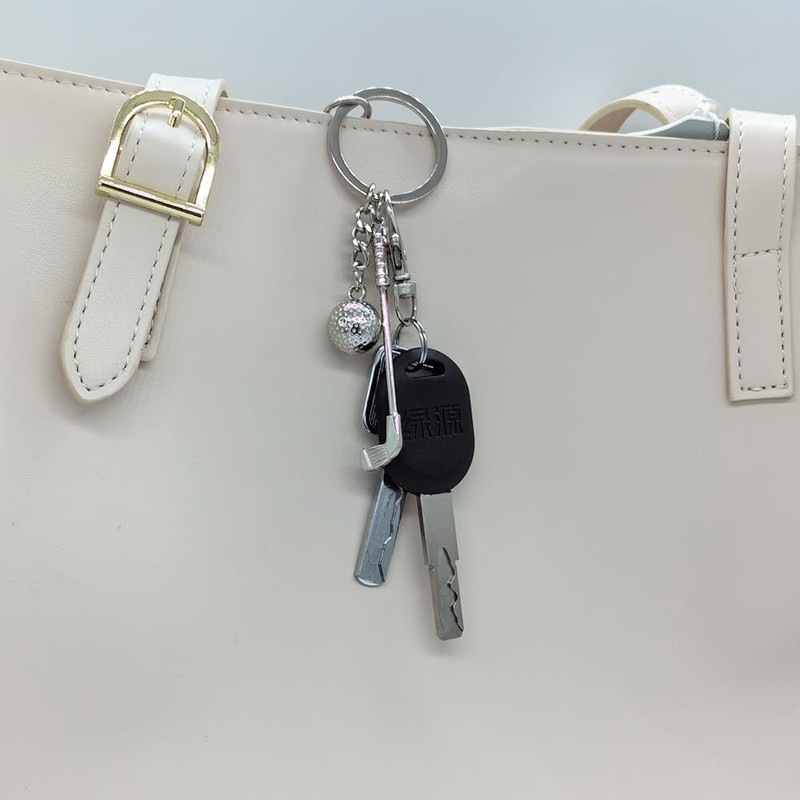 Mini Cute Golf Keychain Sport Key Chain Rings for Men