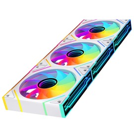 ICOLER Prism4 EX X3 120mm ARGB Case Fan,Infinity Mirror RGB Light Effect 5V 3PIN Motherboard Light Sync 800~1850RPM PWM PC Fan Suitable for Computer Case(Triple Pack White)