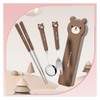 Cutlery, Chopsticks, Spoon, Fork, Storage Case, 3-Piece Set, Stainless Steel,