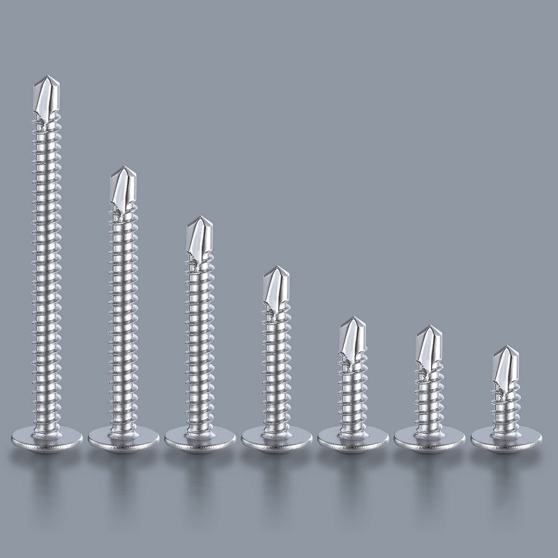 Wensilon（200pcs）#8×1-1/4”for Sheet Metal Self-Tapping Screws 410 Stainless Steel Truss Head