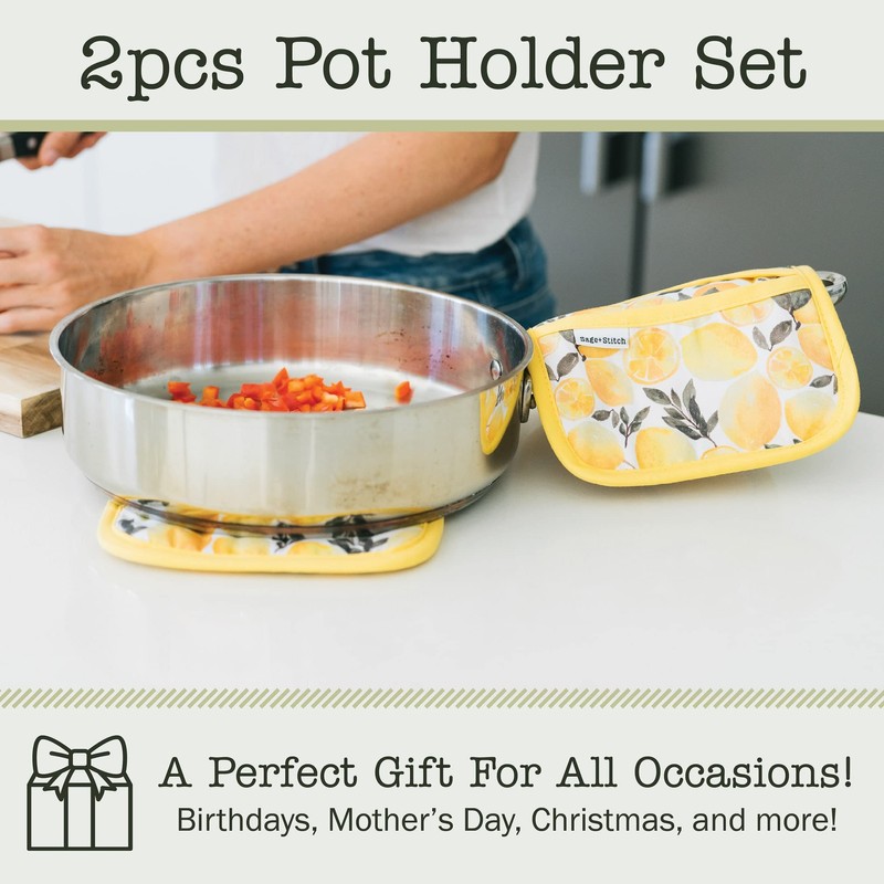 Heat Resistant Designer Pot Holders with Hand Pockets and Hanging