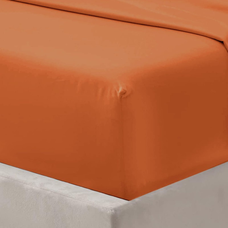 Oxford Homeware Rust King Size Fitted Sheets -100% Brushed Microfibre
