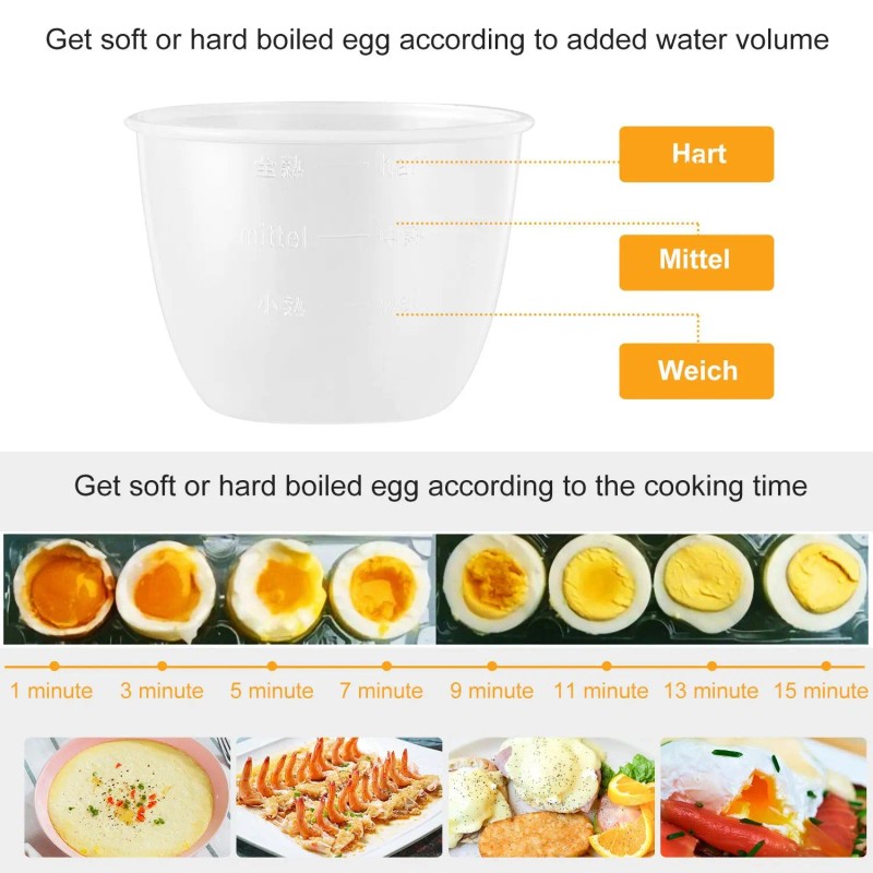 BPA-Free 7-Capacity Electric Egg Cooker Auto-Off Hard-Boiled Egg Maker with