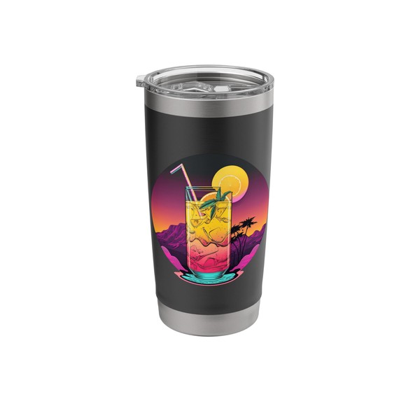 Lemonade Iced Tea Synthwave 80s Retrowave Aesthetic Stainless Steel Insulated