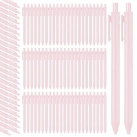 Teling 100 Pcs Ballpoint Pens Retractable Comfortable Cute Stylish Writing Pens in Medium Point 1.0 mm for Office Supplies(Pale Pink)