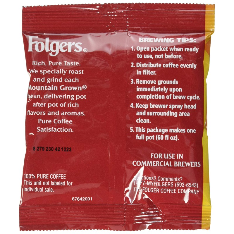Folgers Coffee, Classic Roast, 1.2 Oz Packets, 42/carton
