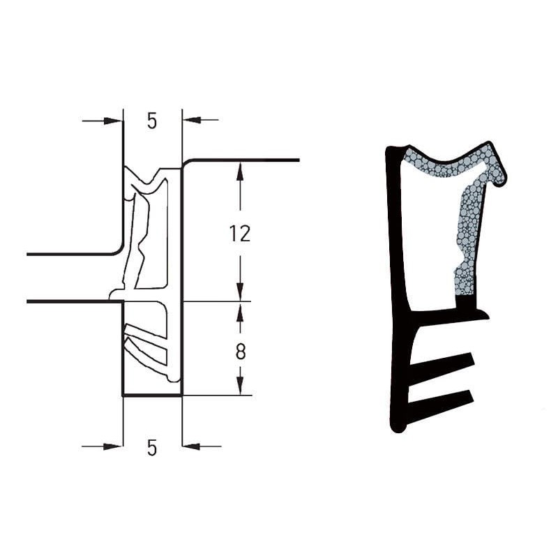 Window Seal Sash Fold Seal Groove Width 5 mm /