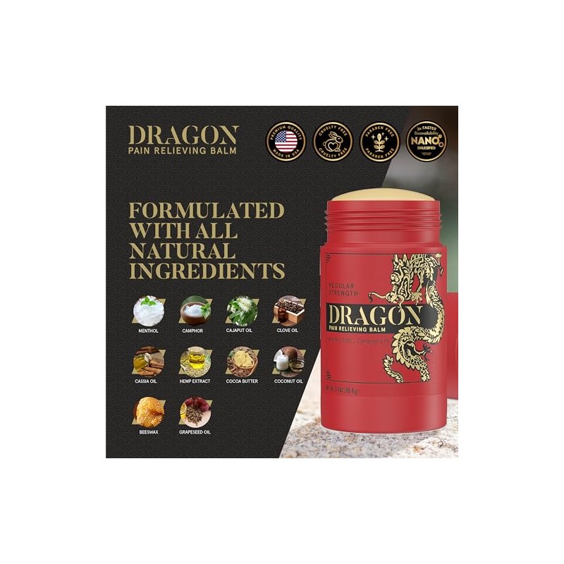 Americanna Wellness Dragon Balm 3.4oz Roll-Up Regular Strength
