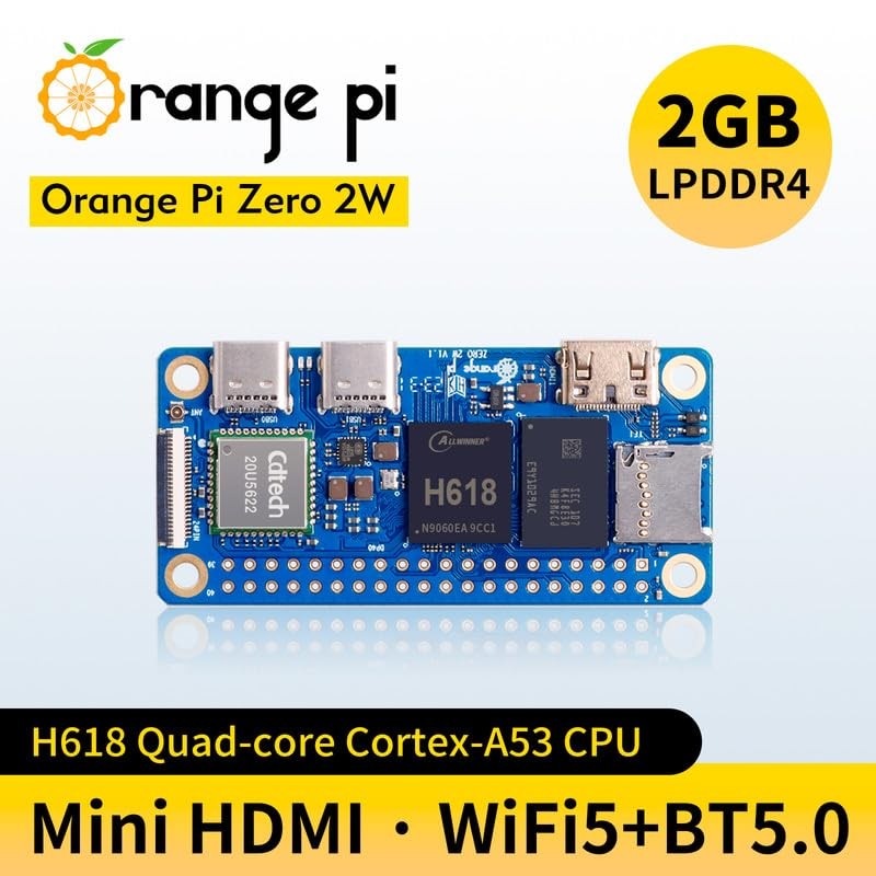 Orange Pi Zero 2W 2GB LPDDR4 Allwinner H618 Quad-core Cortex-A53
