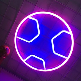 Football LED Neon Sign, Pink+Blue, USB/Battery Dual Purpose, Multi-Occasion Suitable, Living Room, Bedroom Decoration,Party Sign, Send Boys And Girls, Lovers,Club Sign, Bar Decoration