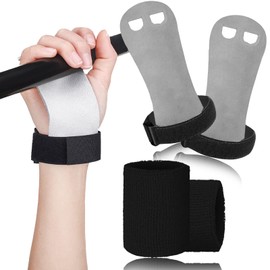 Gymnastics Hand Grips Wristbands Sets Gloves for Girls Kids Youth, Bar Grips Palm Protection and Wrist Support Sports Accessories for Weightlifting Tennis, Workout and Exercise Gift (Black, S)