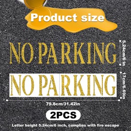 PEUTIER 2pcs No Parking Stencils, 6 Inch Letter Reusable Plastic No Parking Templates