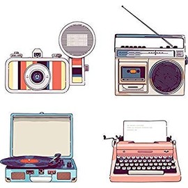 MAGNET Go Analog Retro Sticker Set Hipster Style Magnetic Car Sticker Decal Refrigerator Metal Magnet Vinyl 5"