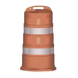 Cortina Traffic Barrel, White/Orange, HDPE