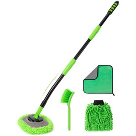 Car Wash Brush Kit, Long Handle, Microfiber Wash Mop, 15° Angled