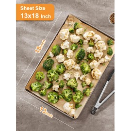 SMARTAKE 120Pcs Parchment Paper Sheets, 13x18 Inch Pre-Cut Parchment Paper for Baking, Non-Stick Baking Parchment Paper, Natural Wood Pulp, for Air Fryer Steaming Grilling Rack Oven (Unbleached)