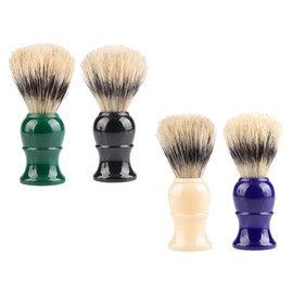 WOONEKY 4Pcs Portable Shaving Brush with Plastic Handle Durable Bristle Beard Care Accessories for Men for Personal Grooming and Shaving Convenience Soft and Comfy Design for Daily Use
