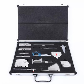 13PCS Welding Gauge Tool Inspection Kit Welding Measure Gauge Combine Kit Welding Inspection Ruler Set W/Case Box Test Set with Welding Inspection Mirror Welding Gauge Kit