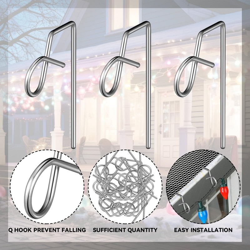 Yaocom 50 Pcs Gutter Clips for Hanging Outdoor Lights Heavy-Duty